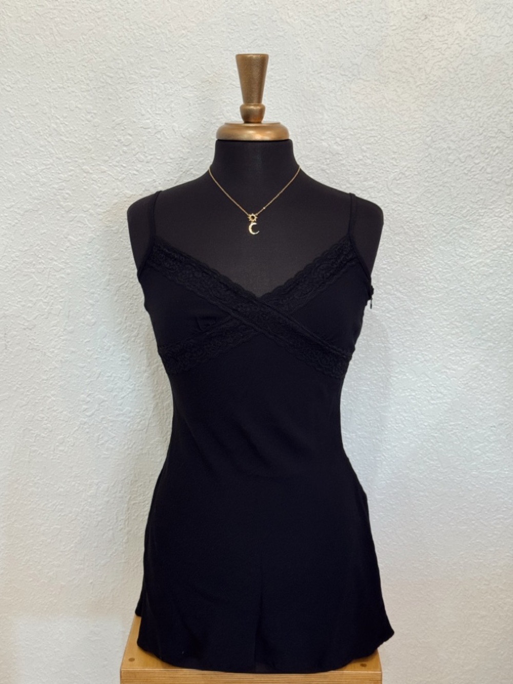 Forever 21 Black Cami Top with Lace Trim